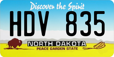 ND license plate HDV835
