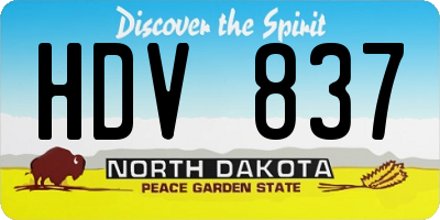 ND license plate HDV837