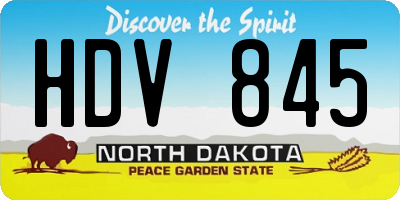 ND license plate HDV845