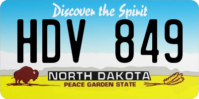 ND license plate HDV849
