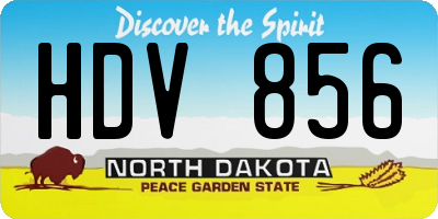 ND license plate HDV856