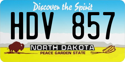 ND license plate HDV857