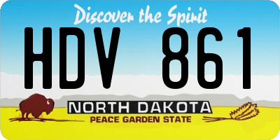 ND license plate HDV861