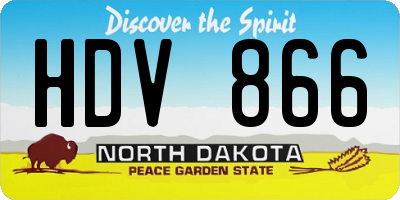 ND license plate HDV866