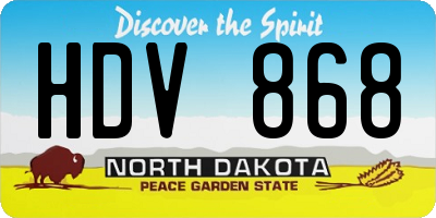 ND license plate HDV868