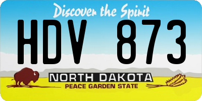 ND license plate HDV873