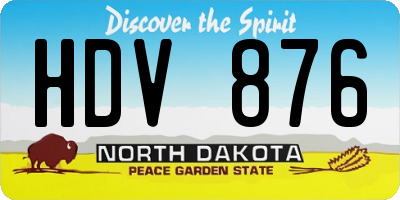 ND license plate HDV876
