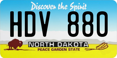 ND license plate HDV880