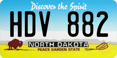 ND license plate HDV882