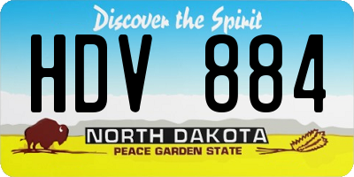 ND license plate HDV884