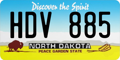 ND license plate HDV885