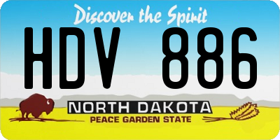 ND license plate HDV886