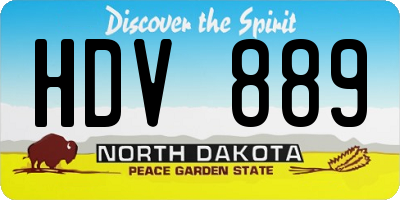 ND license plate HDV889