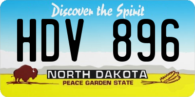 ND license plate HDV896