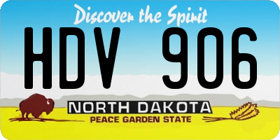 ND license plate HDV906