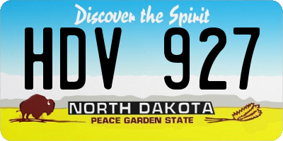 ND license plate HDV927