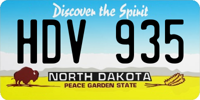 ND license plate HDV935