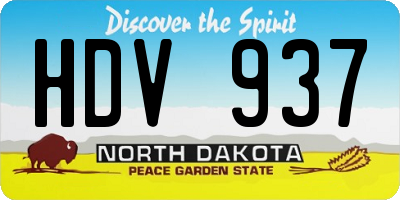 ND license plate HDV937