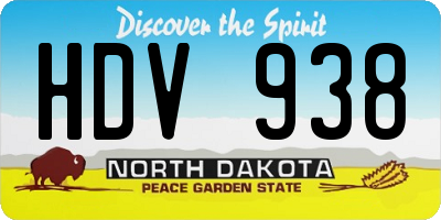 ND license plate HDV938