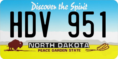 ND license plate HDV951
