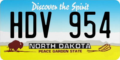 ND license plate HDV954