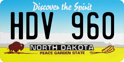 ND license plate HDV960