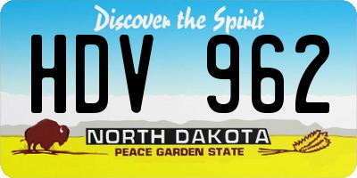 ND license plate HDV962