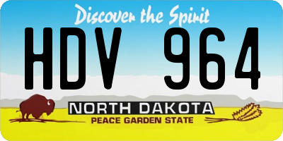 ND license plate HDV964