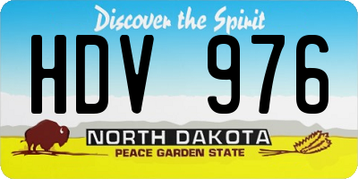 ND license plate HDV976