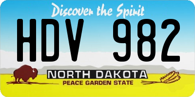 ND license plate HDV982