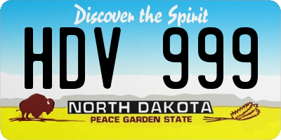 ND license plate HDV999