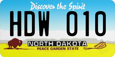 ND license plate HDW010