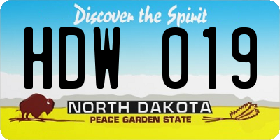 ND license plate HDW019