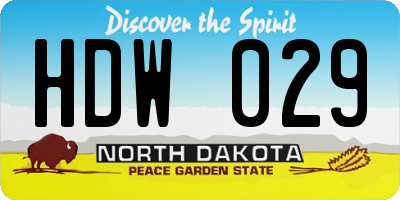 ND license plate HDW029
