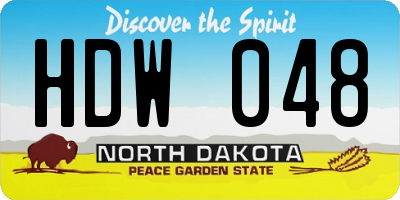 ND license plate HDW048