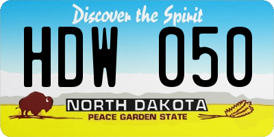 ND license plate HDW050
