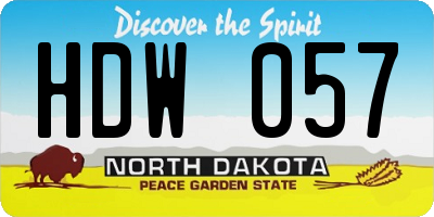ND license plate HDW057