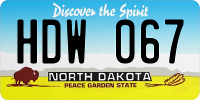 ND license plate HDW067