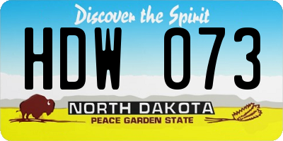 ND license plate HDW073