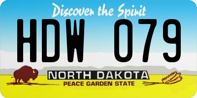 ND license plate HDW079