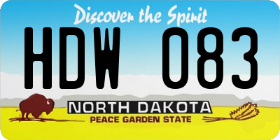 ND license plate HDW083