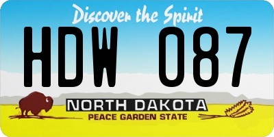 ND license plate HDW087