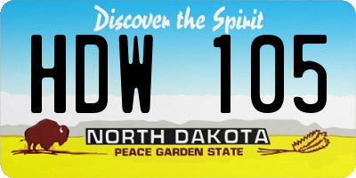 ND license plate HDW105