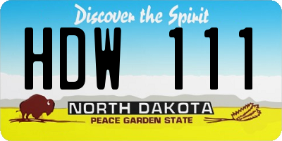 ND license plate HDW111