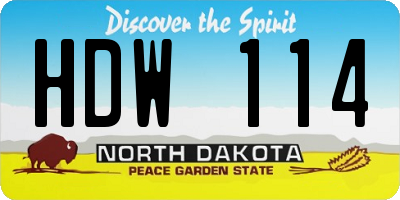 ND license plate HDW114