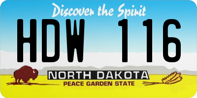 ND license plate HDW116