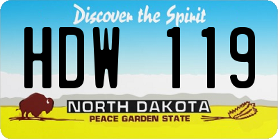 ND license plate HDW119