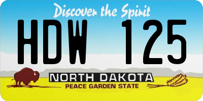 ND license plate HDW125