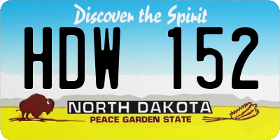 ND license plate HDW152