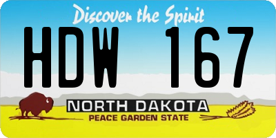 ND license plate HDW167